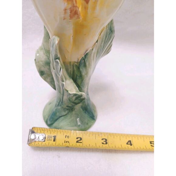 2 Pc Chelsea House Porcelain Lily Flower 7" Candlestick Holders Yellow Vnt - Picture 13 of 15